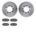 Dynamic Friction Co 7302-03006, Rotors-Drilled and Slotted-Silver with 3000 Series Ceramic Brake Pads, Zinc Coated 7302-03006
